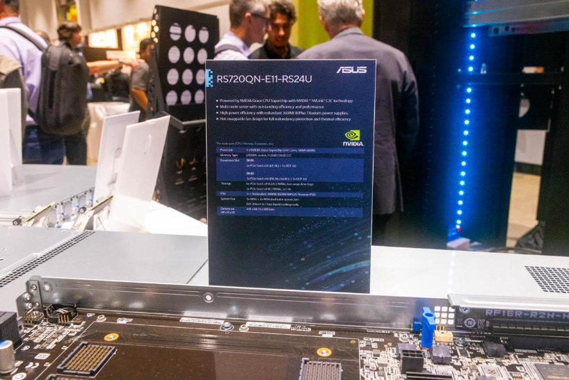 Equipped with 2 Nvidia Grace super chips with 72 cores, Asus showcases 2U RS720QN-E11-RS24U servers
